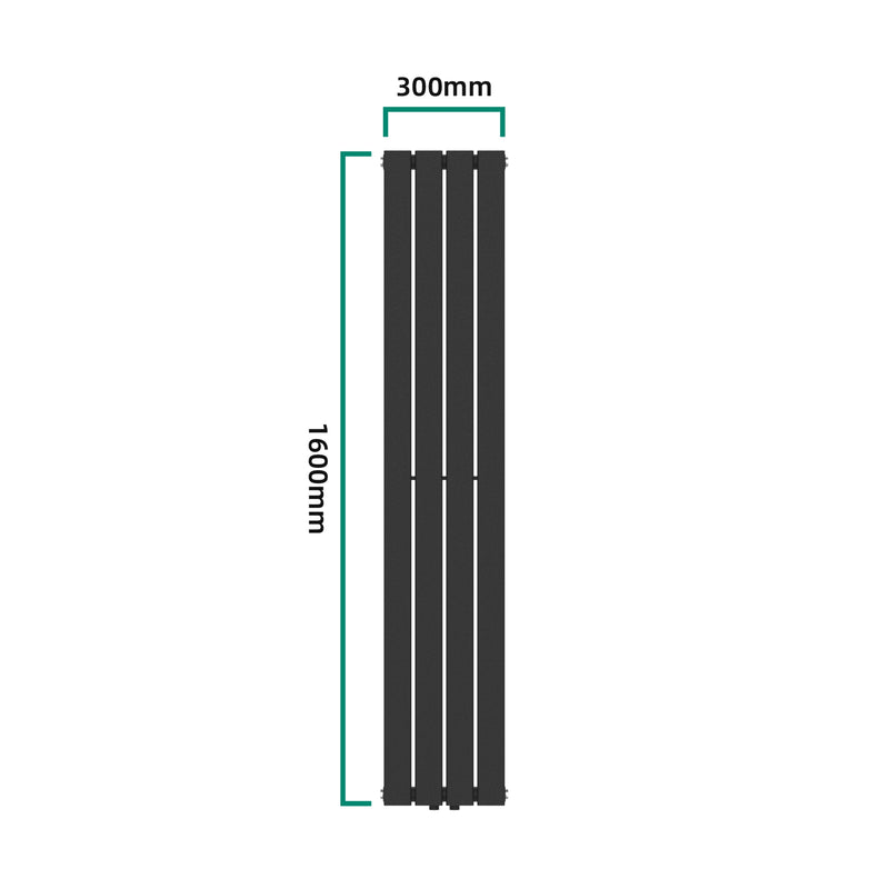 Croquis coté Radiateur à panneaux double Nore 1006 W acier 160 x 30 cm noir [neu.haus]
