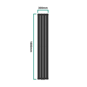 Radiateur à panneaux double Nore 1122 W acier 180 x 30 x 7 cm noir [neu.haus]