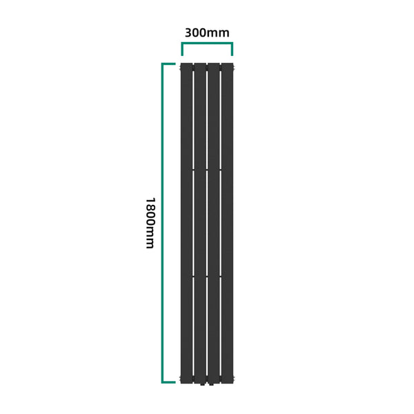 Radiateur à panneau plat Nore 598 W acier 180 x 30 cm noir [neu.haus]