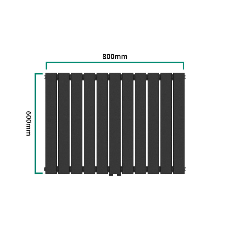 Croquis coté Radiateur à panneau plat Nore 616 W acier 60 x 80 cm noir [neu.haus]