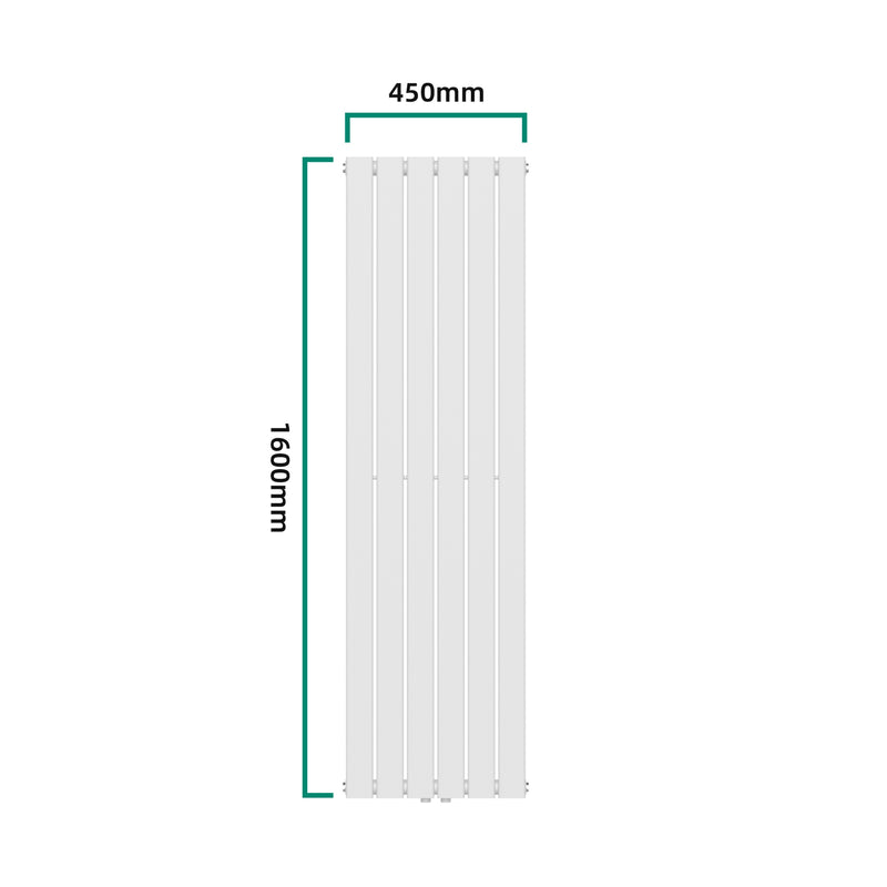 Croquis coté Radiateur à panneau plat Nore 790 W acier 160 x 45 cm blanc [neu.haus]