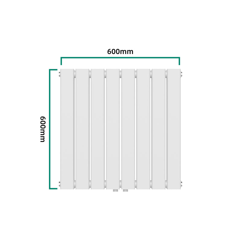 Croquis coté Radiateur à panneaux double Nore 809 W acier 60 x 60 cm blanc [neu.haus]