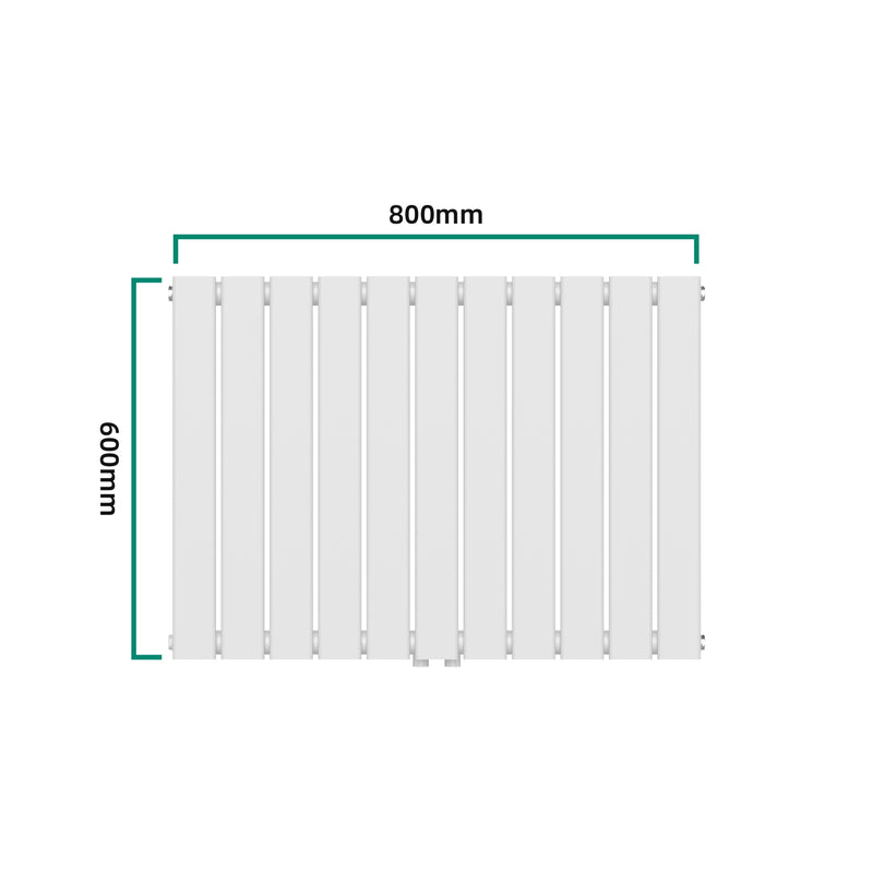 Croquis coté Radiateur à panneau plat Nore 616 W acier 60 x 80 cm blanc [neu.haus]