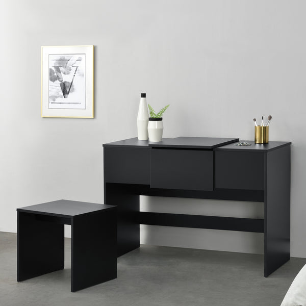 Coiffeuse avec Miroir Escamotable Tabouret Dalvik 72 x 100 x 48 cm [en.casa]