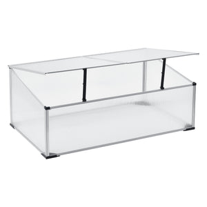 Châssis de culture Hoorn avec toit divisé 100x60x40 cm Aluminium Polycarbonate en.casa