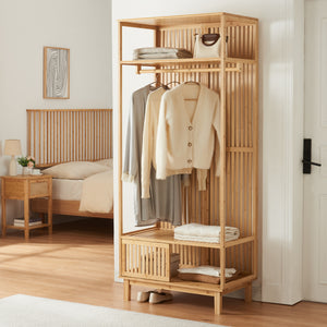 Porte-manteau Ypäjä 187x80x47 cm bambou [en.casa] - premiumXL