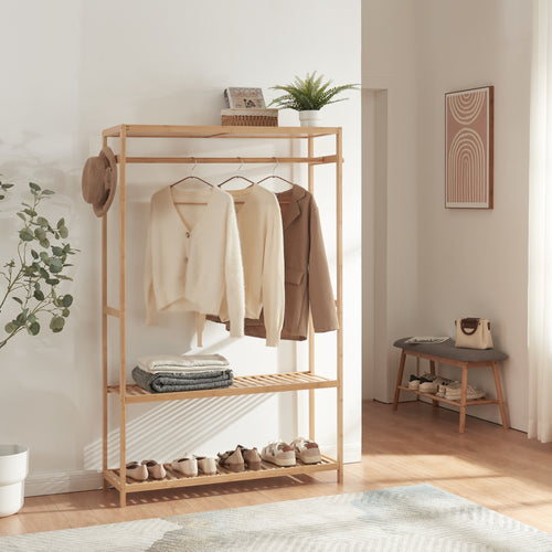 Porte-manteau Herøy 165x100x35cm bambou [en.casa] - premiumXL
