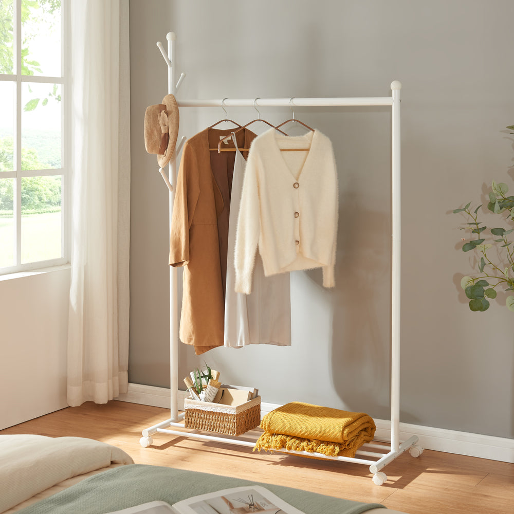 Porte-manteau sur roulettes Snåsa 170x105x43 cm [en.casa]