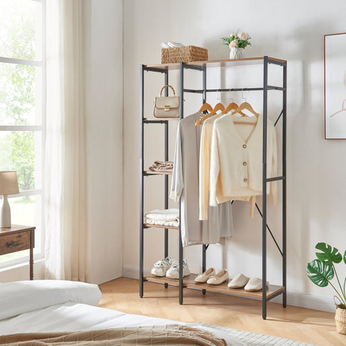 Portant Hvidovre 170x100x35 cm Noir/Bois [en.casa] - premiumXL