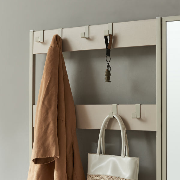 Porte-manteau Napinerg avec miroir et étagère à chaussures 185x98x34 cm [en.casa]