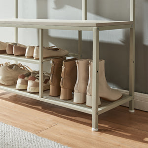 Porte-manteau Napinerg avec miroir et étagère à chaussures 185x98x34 cm [en.casa]