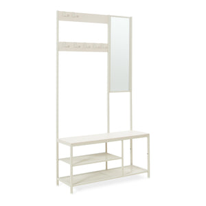 Porte-manteau Napinerg avec miroir et étagère à chaussures 185x98x34 cm [en.casa]