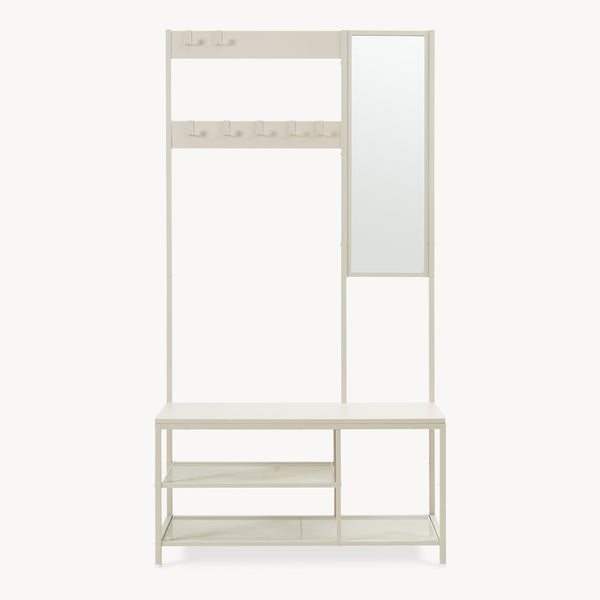 Porte-manteau Napinerg avec miroir et étagère à chaussures 185x98x34 cm [en.casa]