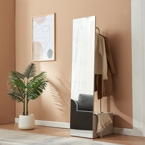 Miroir de vestiaire 2-en-1 Saden 165x40x51 cm [en.casa]