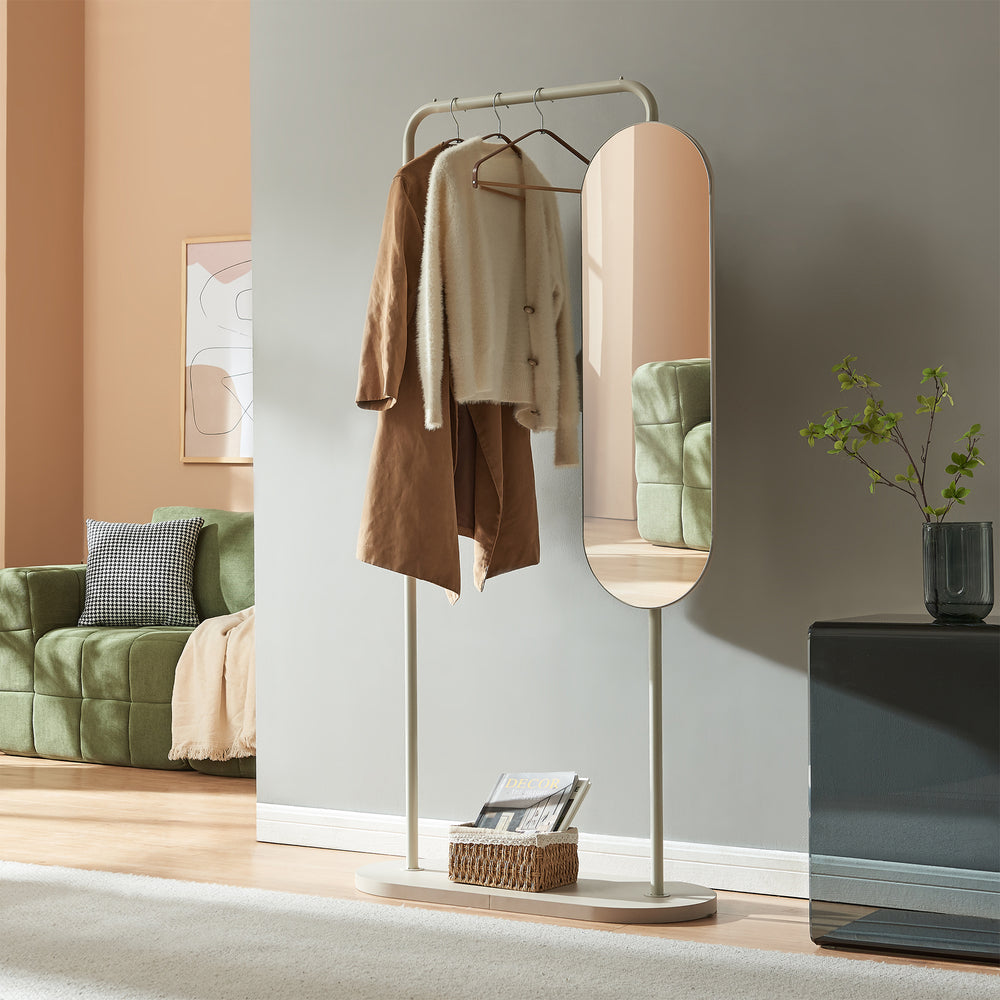 Porte-manteau Vamn avec miroir 167x80x35 cm [en.casa]