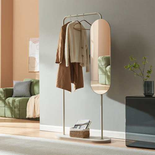 Porte-manteau Vamn avec miroir 167x80x35 cm [en.casa]