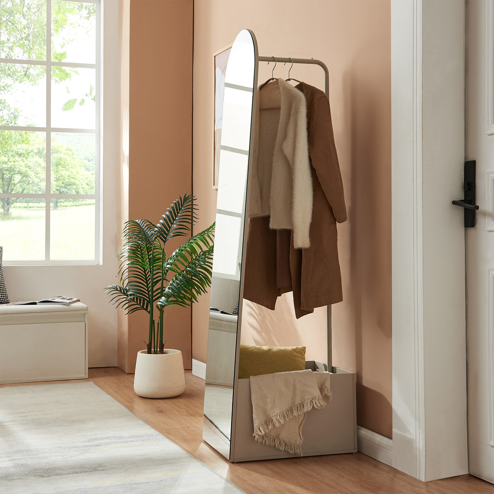 Miroir de garde-robe 2-en-1 Kuonta 165x40x51 cm [en.casa]