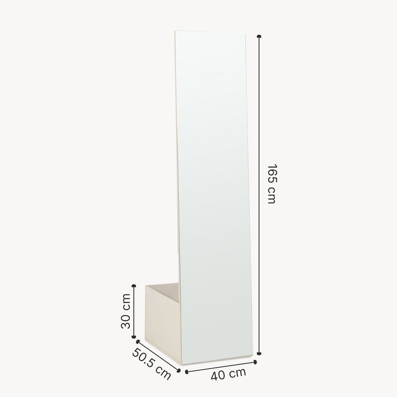 Croquis coté Miroir porte-manteau Saden 165 x 40 x 51 cm [en.casa]