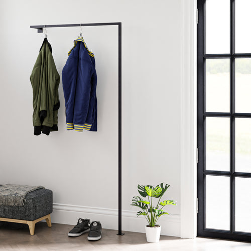 Portant à vêtements mural Falkirk acier 170 x 87 x 15 cm noir [en.casa]