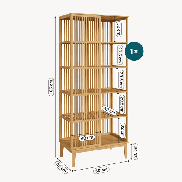 Ensemble de portant Vemb et étagère Trundholm bambou naturel [en.casa]