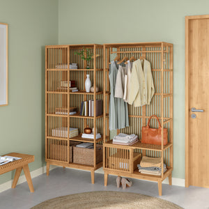 Ensemble de portant Vemb et étagère Trundholm bambou naturel [en.casa]