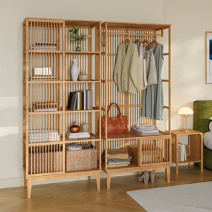 Ensemble de portant Vemb et étagère Trundholm bambou naturel [en.casa]