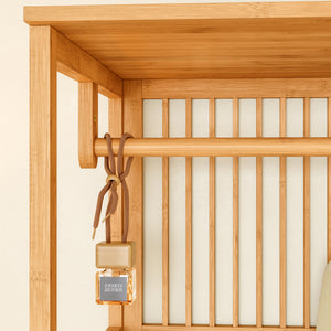 Ensemble de portant Vemb et étagère Trundholm bambou naturel [en.casa]