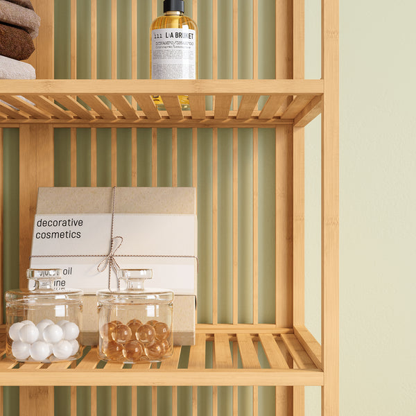 Ensemble de portant Vemb et étagère Trundholm bambou naturel [en.casa]