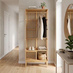 Portant à vêtements Vemb bambou 185 x 80 x 45 cm naturel [en.casa]