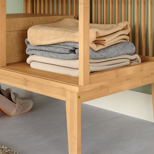 Portant à vêtements Vemb bambou 185 x 80 x 45 cm naturel [en.casa]