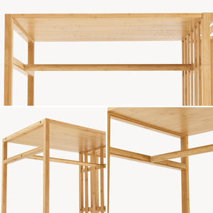 Portemanteau Varanger bambou 185 x 100 x 45 cm naturel [en.casa]