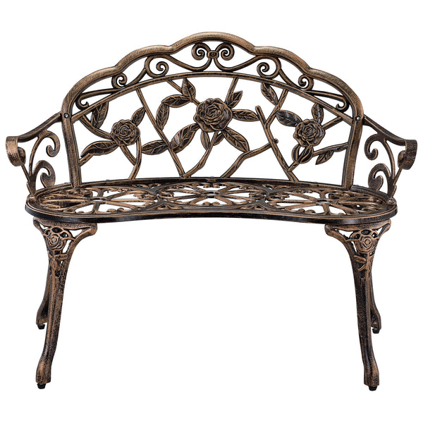 Banc de Jardin Fonte Résistant aux Intempéries Plusieurs Couleurs 99 x 54 x 78 cm casa.pro