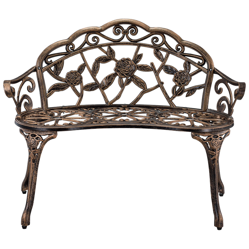 Croquis coté Banc de Jardin Fonte Résistant aux Intempéries Plusieurs Couleurs 99 x 54 x 78 cm casa.pro