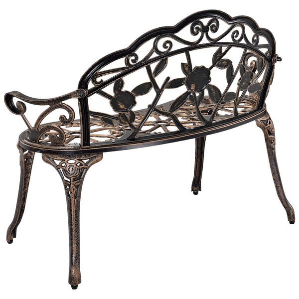 Banc de Jardin Fonte Résistant aux Intempéries Plusieurs Couleurs 99 x 54 x 78 cm casa.pro