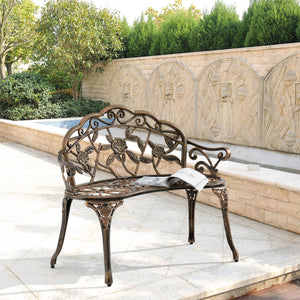 Banc de Jardin Fonte Résistant aux Intempéries Plusieurs Couleurs 99 x 54 x 78 cm casa.pro