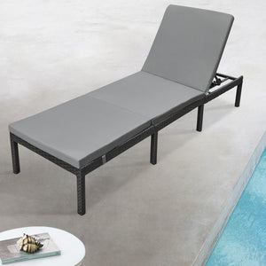 Transat Cartes avec Coussin Acier Polyester 198 x 60 x 27 cm plusieurs couleurs [en.casa]