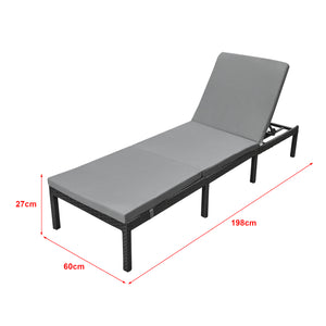 Transat Cartes avec Coussin Acier Polyester 198 x 60 x 27 cm plusieurs couleurs [en.casa]