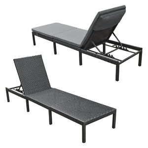 Transat Cartes avec Coussin Acier Polyester 198 x 60 x 27 cm plusieurs couleurs [en.casa]