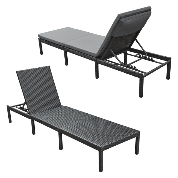 Transat Cartes avec Coussin Acier Polyester 198 x 60 x 27 cm plusieurs couleurs [en.casa]