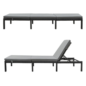 Transat Cartes avec Coussin Acier Polyester 198 x 60 x 27 cm plusieurs couleurs [en.casa]