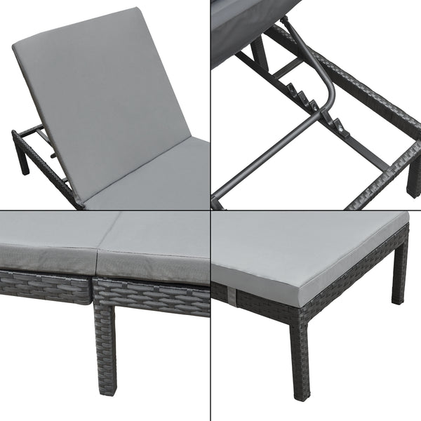 Transat Cartes avec Coussin Acier Polyester 198 x 60 x 27 cm plusieurs couleurs [en.casa]