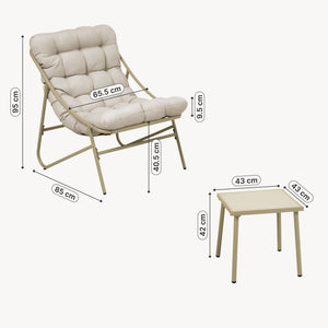 Salon de jardin 3 pièces Trölleping verre acier [en.casa]