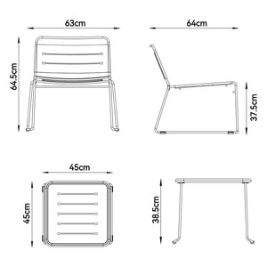 Ensemble de mobilier de jardin Andria en acier [casa.pro]