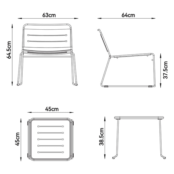 Ensemble de mobilier de jardin Andria en acier [casa.pro]