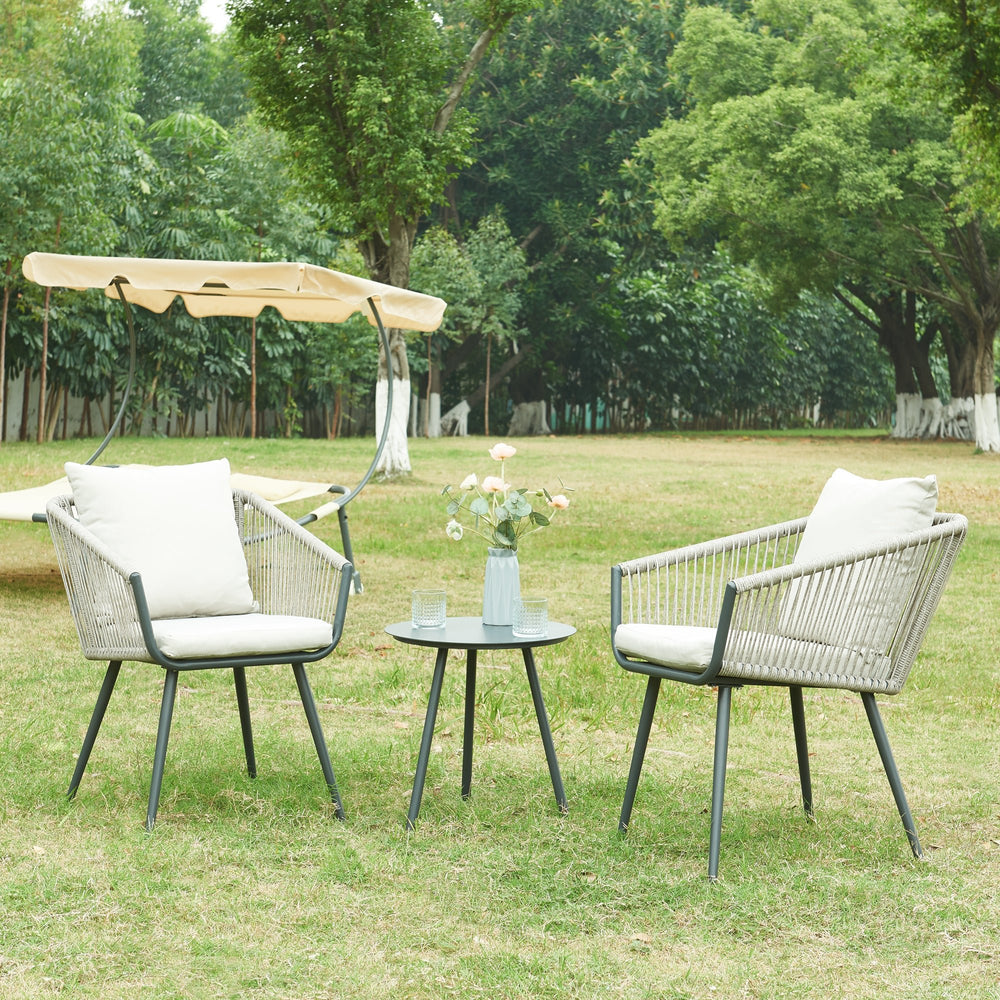 Gartenmöbelset Abriola 3 - tlg. Grau [casa.pro] - premiumXL