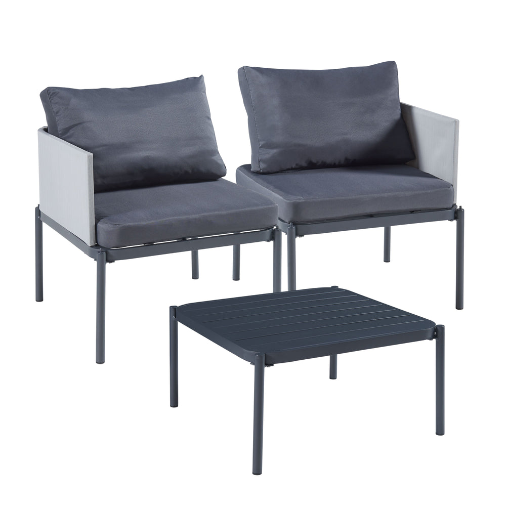 Ensemble de meubles de jardin 3 pièces Accettura gris casa.pro