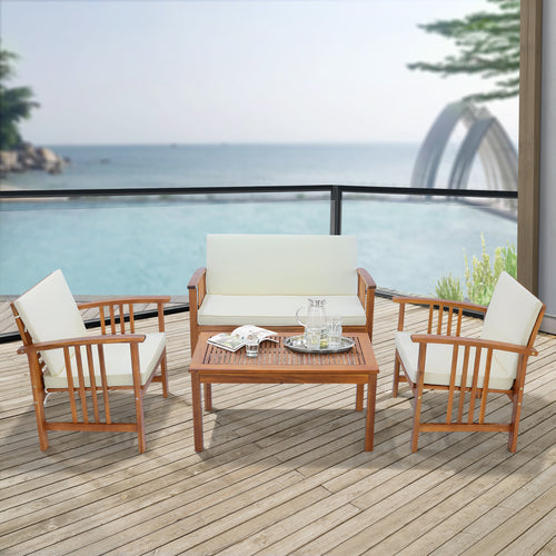 Gartenmöbelset Brissogne 4 - tlg. Akazienholz FSC® - zertifiziert [en.casa] - premiumXL