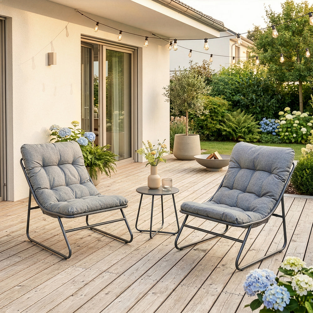 Salon de jardin 3 pièces Malmö acier casa.pro