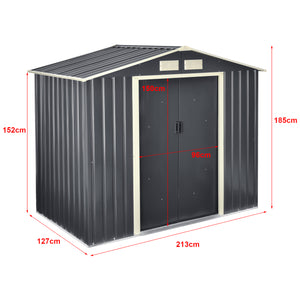 Abri de Jardin en Acier Galvanisées Gris Foncé [en.casa]