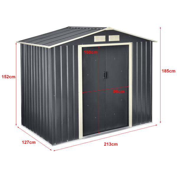 Abri de Jardin en Acier Galvanisées Gris Foncé [en.casa]